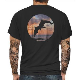 Jumping Sunset Dolphins Mens Back Print T-shirt | Favorety DE