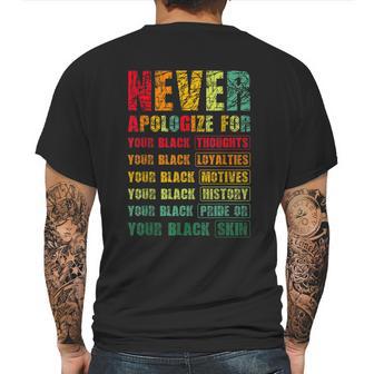 Juneteenth Scratch Never Apologize For Your Blackness Mens Back Print T-shirt | Favorety CA