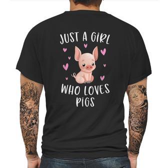 Just A Girl Who Loves Pigs Funny Piggy Lovers Gift For Girls Graphic Design Printed Casual Daily Basic Mens Back Print T-shirt | Favorety DE