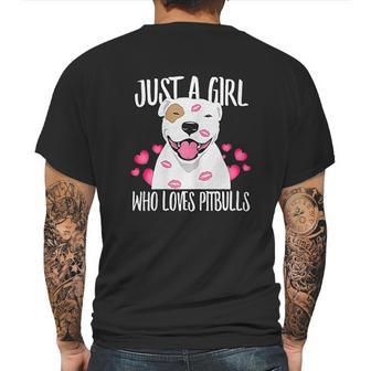 Just A Girl Who Loves Pit Bulls Dog Lover Mens Back Print T-shirt | Favorety DE