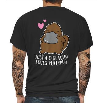 Just A Girl Who Loves Platypus Cute Platypus Girl Graphic Design Printed Casual Daily Basic Mens Back Print T-shirt | Favorety CA