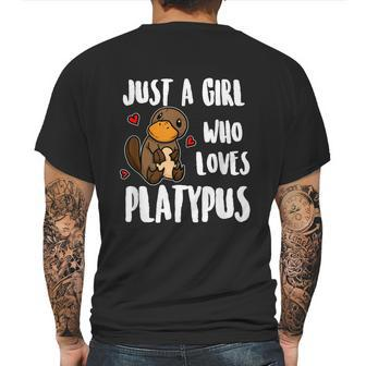 Just A Girl Who Loves Platypus Funny Platypus Costume Graphic Design Printed Casual Daily Basic Mens Back Print T-shirt | Favorety