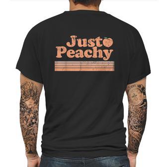 Just Peachy Retro 70S Georgia Peaches Summer Fruit Graphic Design Printed Casual Daily Basic Mens Back Print T-shirt | Favorety CA