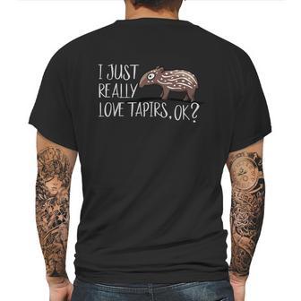 Just Really Love Baby Tapirs Ok Adorable Cartoon Tapir Graphic Design Printed Casual Daily Basic Mens Back Print T-shirt | Favorety DE