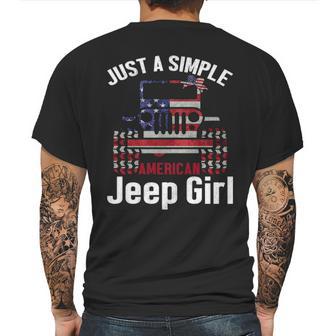 Just A Simple Jeep Girl American Flag 4Th Of July T Mens Back Print T-shirt | Favorety DE