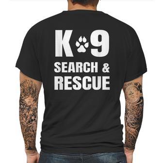 K-9 Search And Rescue K9 Sar Dog Paw Canine Handler Unit Mens Back Print T-shirt | Favorety AU