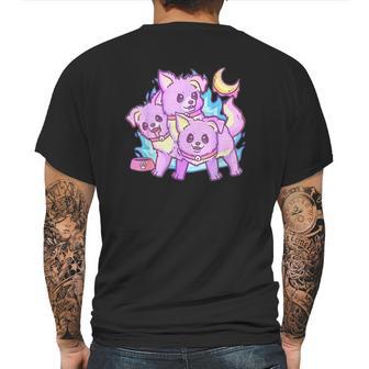 Kawaii Pastel Goth 3 Headed Dog Anime Mens Back Print T-shirt | Favorety AU