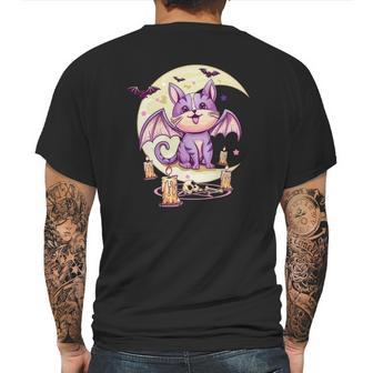 Kawaii Pastel Goth Cute Creepy Cat Vaporwave Menhera Nu Goth Mens Back Print T-shirt | Favorety AU