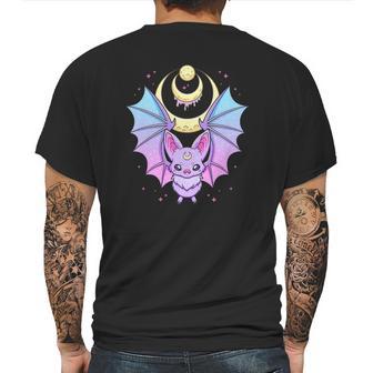 Kawaii Pastel Goth Cute Creepy Crescent Moon Bat Mens Back Print T-shirt | Favorety AU