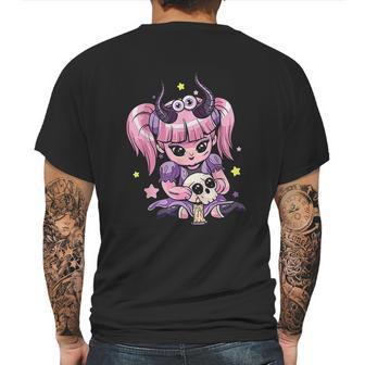 Kawaii Pastel Goth Cute Creepy Girl Skull Demon Evil Girl Mens Back Print T-shirt | Favorety DE