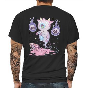 Kawaii Pastel Goth Cute Creepy Strawberry Milk Ghost Cow Graphic Design Printed Casual Daily Basic Mens Back Print T-shirt | Favorety