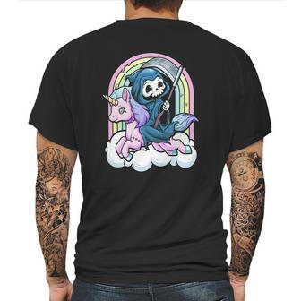 Kawaii Pastel Goth Cute Creepy Unicorn Grim Reaper Mens Back Print T-shirt | Favorety