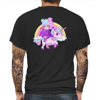 Kawaii Pastel Goth Unicorn Japanese Anime Girl Menhera Mens Back Print T-shirt | Favorety AU