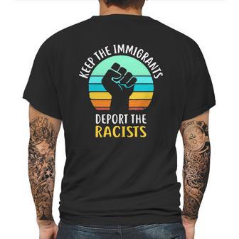 Keep The Immigrants Deport The Racists Vintage Mens Back Print T-shirt | Favorety CA