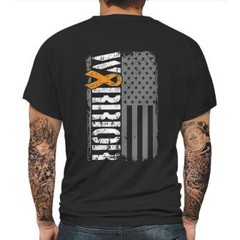 Kidney Warrior Sideways Awareness Ribbon Usa Flag Mens Back Print T-shirt | Favorety UK