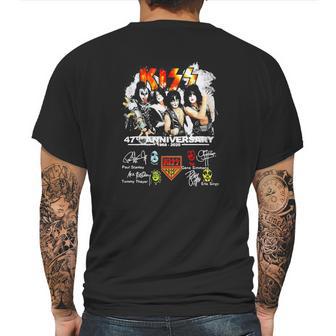 Kiss Band 47Th Anniversary Signatures Mens Back Print T-shirt | Favorety DE