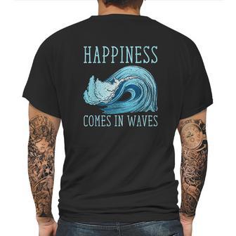 Kiteboarding Kite Surfing Happiness Comes In Waves Mens Back Print T-shirt | Favorety CA