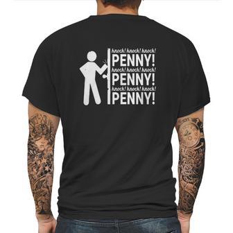 Knock Knock Knock Penny Mens Back Print T-shirt | Favorety