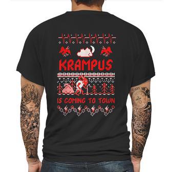 Krampus Is Coming To Town Xmas Ugly Mens Back Print T-shirt | Favorety AU