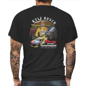 Kyle Busch Signature Rowdy Nation Championship 2019 Sunset Shirt Mens Back Print T-shirt | Favorety DE