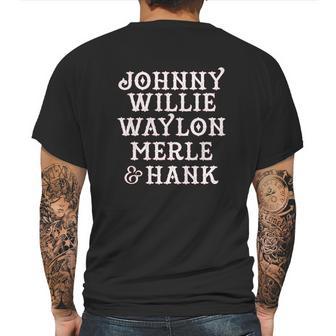 Ladies Johnny Willie Waylon Merle Hank Scoop Mens Back Print T-shirt | Favorety AU