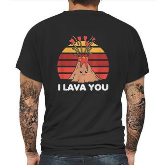 I Lava You Retro Clothing Gift For Him Her Funny Valentine Mens Back Print T-shirt | Favorety