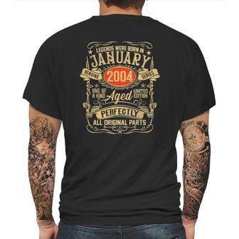 Legend January 2004 Vintage Gift 18 Years Old 18Th Birthday Mens Back Print T-shirt | Favorety AU