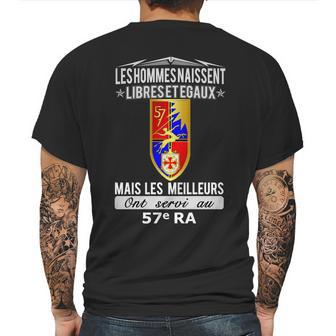 Les Hommes Naissent Libre Et Égaux Mais Les Meilleurs Ont Servi Au 57 Ra Mens Back Print T-shirt | Favorety AU