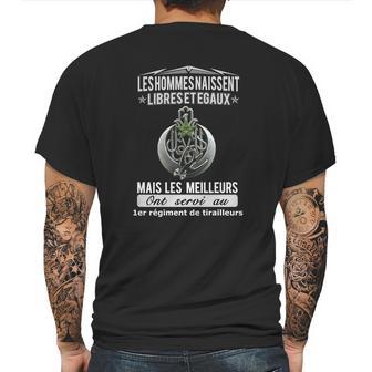 Les Hommes Naissent Libreset Egaux Mais Les Meilleurs Ont Servi Au 1Er Regiment De Tirailleurs Mens Back Print T-shirt | Favorety DE