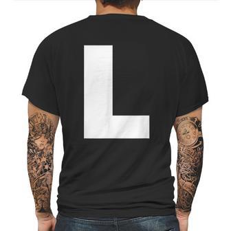 Letter L Capital Alphabet Bold Style Mens Back Print T-shirt | Favorety CA