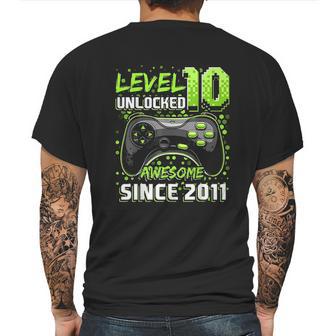 Level 10 Unlocked Awesome 2011 Video Game 10Th Birthday Gift Mens Back Print T-shirt | Favorety DE