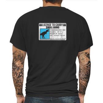 License To Carry Small Arms Tyrannosaurus Rex Mens Back Print T-shirt | Favorety AU