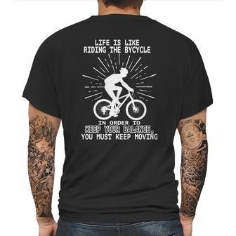 Life Is Like Riding Shirt Albert Einstein Quote Inspirational Bicycle Biker Friendship Gift Mens Back Print T-shirt | Favorety CA