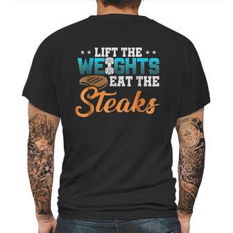 Lift Weight Eat Steaks Meat Eater Carnivore Lifting Mens Back Print T-shirt | Favorety CA