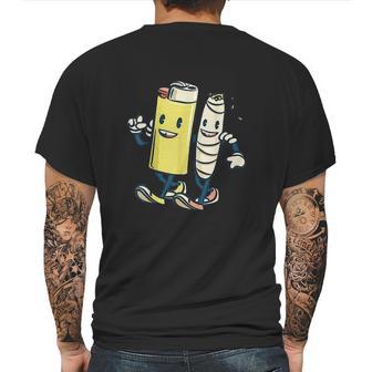 Lighter Joint Friends Smoking Marijuana Mens Back Print T-shirt | Favorety