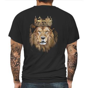 Lion Head Golden Crown Art Canvas King Mens Back Print T-shirt | Favorety UK