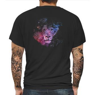 Lion Watercolor Style Leo Astrology Space Nebula Lion Mens Back Print T-shirt | Favorety DE