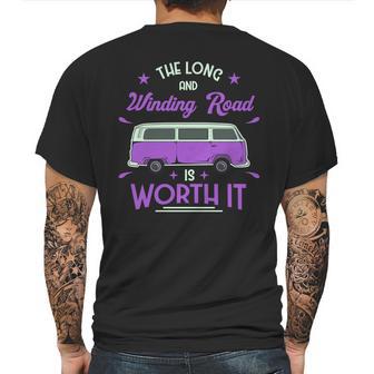 The Long And Winding Road Is Worth It Funny Purpil Van Camping Mens Back Print T-shirt | Favorety