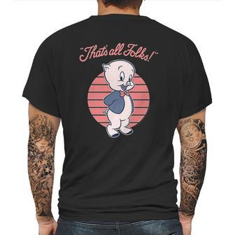 Looney Tunes Porky Pig That Is All Folks Mens Back Print T-shirt | Favorety