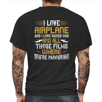 I Love Airplane And I Love Naked Mens Back Print T-shirt | Favorety AU