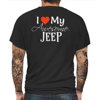 I Love My Awesome Jeep Valentines Day Mens Back Print T-shirt | Favorety AU