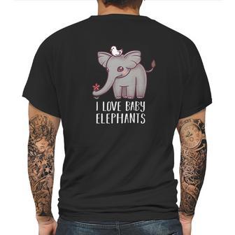 I Love Baby Elephants Funny Cute Chibi Elephant Gift Mens Back Print T-shirt | Favorety UK