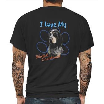 I Love My Bluetick Coonhound Dog Lover Paw Print Mens Back Print T-shirt | Favorety AU