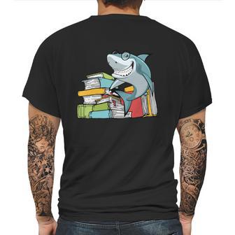 I Love Books Chibi Anime Shark Shirts Book Lover Mens Back Print T-shirt | Favorety