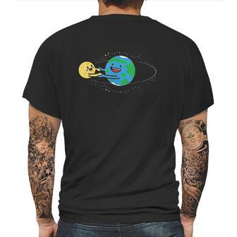 Love Earth And Moon Happy Stars Planets Space Orbit Mens Back Print T-shirt | Favorety CA