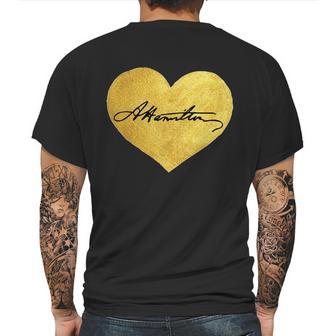 Love A Hamilton Golden Signature Heart Mens Back Print T-shirt | Favorety DE