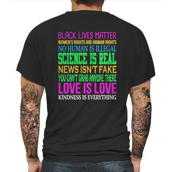 Love Is Love Science Is Real News Isnt Fake Quotes T-Shirt Mens Back Print T-shirt | Favorety