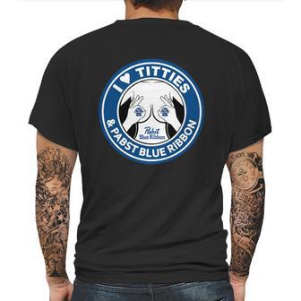 I Love Titties And Pabst Blue Ribbon Shirt Mens Back Print T-shirt | Favorety CA