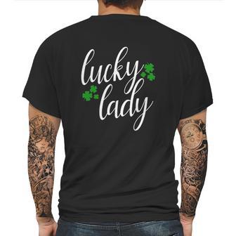 Lucky Lady St Patricks Day Dark Heather Mens Back Print T-shirt | Favorety DE