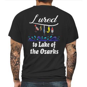 Lured To Lake Of The Ozarks Fishing Fisherman Mens Back Print T-shirt | Favorety